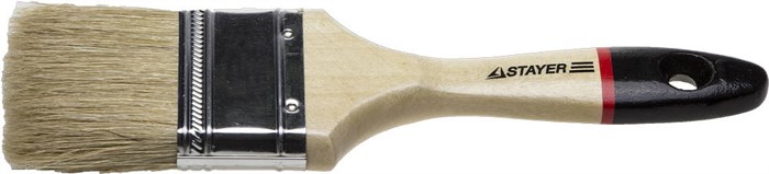 STAYER UNIVERSAL-EURO 63 мм, 2 5″ светлая натуральная щетина, деревянная ручка, Плоская кисть (0102-063) - фото 494643