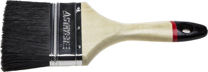 STAYER UNIVERSAL-EURO 100 мм, 4″ чёрная натуральная щетина, деревянная ручка, Плоская кисть (01022-100) - фото 494652