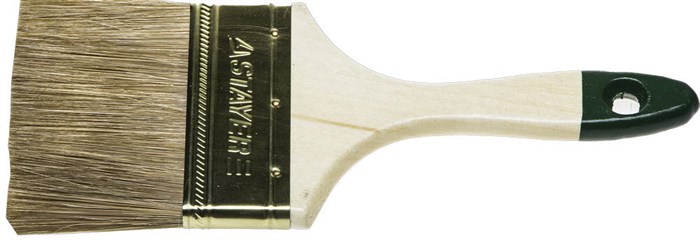 STAYER LASUR 100 мм, 4″ смешанная щетина, деревянная ручка, Плоская кисть, STANDARD (01031-100) - фото 494653