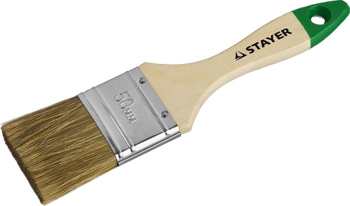 STAYER LASUR 50 мм, 2″ смешанная щетина, деревянная ручка, Плоская кисть, STANDARD (01031-50) - фото 494657