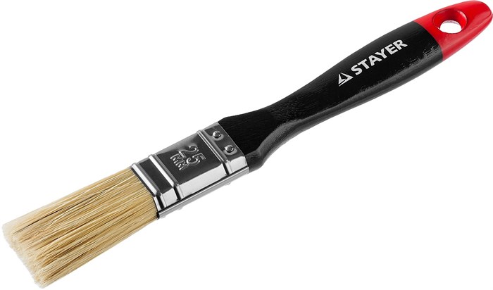 STAYER Universal 25 мм, 1″ светлая натуральная щетина, деревянная ручка, Плоская кисть, PROFESSIONAL (0104-025) - фото 494670