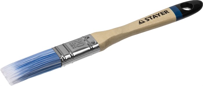 STAYER AQUA 20 мм, 3/4″ искусственная щетина, деревянная ручка для воднодисперсионных и акриловых ЛКМ, Плоская кисть, EURO (01062-020) - фото 494708