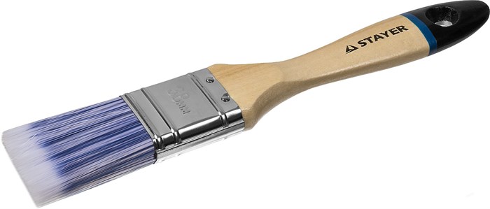 STAYER AQUA 38 мм, 1,5″ искусственная щетина, деревянная ручка для воднодисперсионных и акриловых ЛКМ, Плоская кисть, EURO (01062-038) - фото 494710