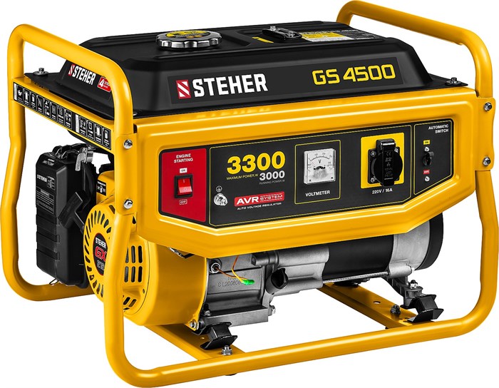 STEHER 3300 Вт, бензиновый генератор (GS-4500) - фото 496243