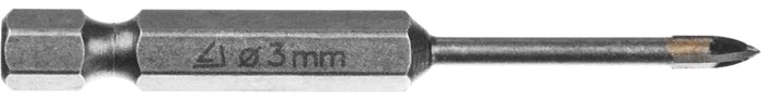 STAYER 3 мм, 4х кромка, HEX 1/4, Сверло по стеклу и кафелю (2985-03) - фото 500641