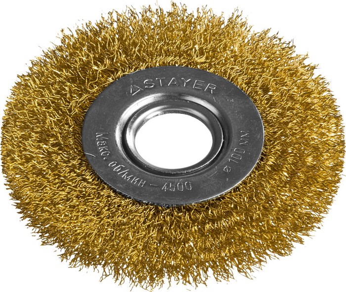 STAYER 100 мм, жгутированная стальная проволока, 0.5 мм, Щетка дисковая, PROFESSIONAL (35122-100) - фото 501913