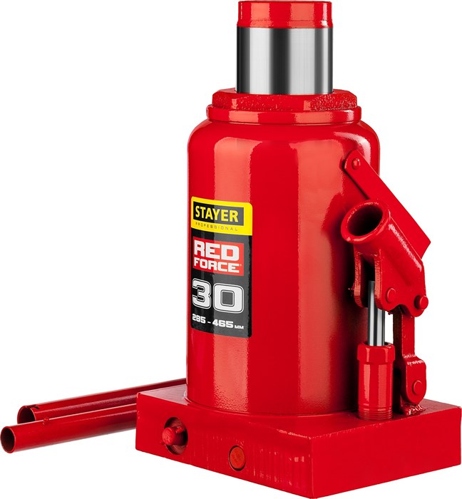 STAYER RED FORCE, 30 т, 285 - 465 мм, бутылочный гидравлический домкрат, Professional (43160-30) - фото 502395