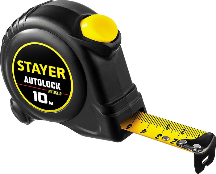 STAYER AutoLock, 10 м х 25 мм, рулетка с автостопом (2-34126-10-25) - фото 502956