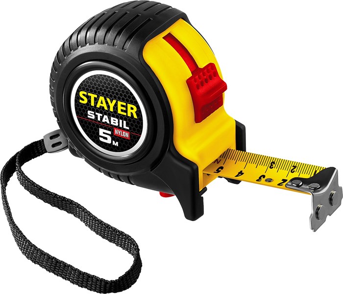 STAYER Stabil, 5 м х 25 мм, рулетка с двухсторонней шкалой, Professional (34131-05-25) - фото 502962