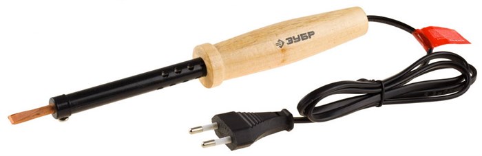 ЗУБР 60Вт клин, Электропаяльник с деревянной рукояткой (55405-60) - фото 505030