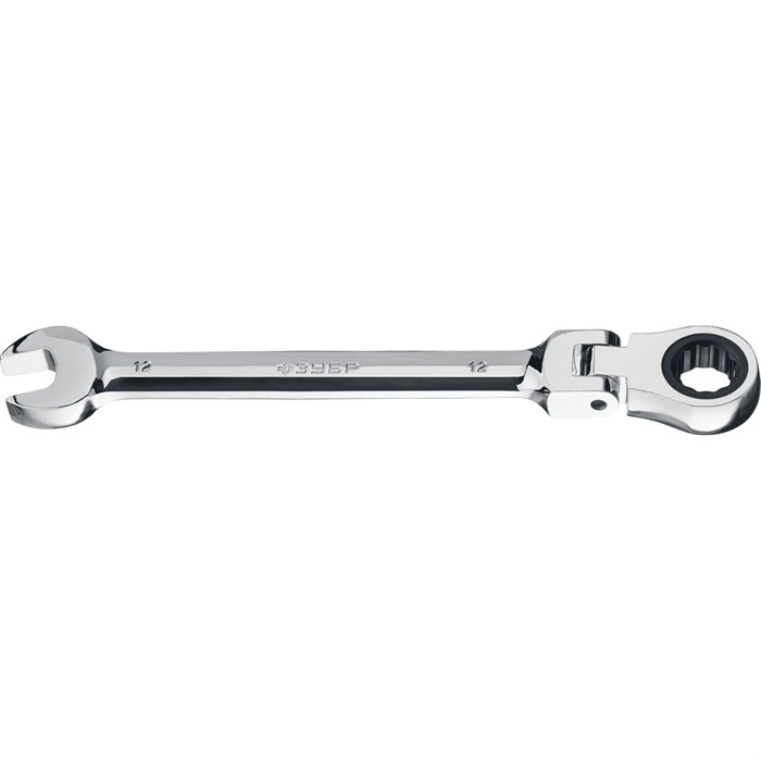 ЗУБР 12 мм, шарнирный трещоточный гаечный ключ, Профессионал (27101-12) - фото 506422