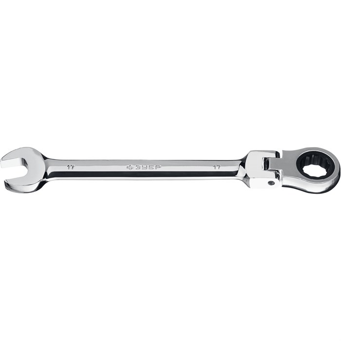 ЗУБР 17 мм, шарнирный трещоточный гаечный ключ, Профессионал (27101-17) - фото 506428