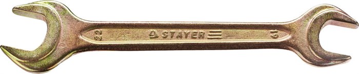 STAYER 19 x 22 мм, рожковый гаечный ключ (27038-19-22) - фото 506519