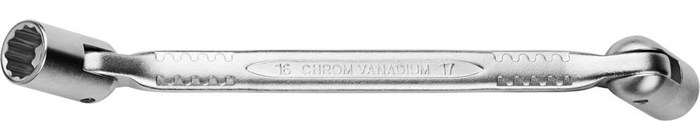 KRAFTOOL 16 х 17 мм, двухсторонний шарнирный гаечный ключ (27210-16-17) - фото 506524