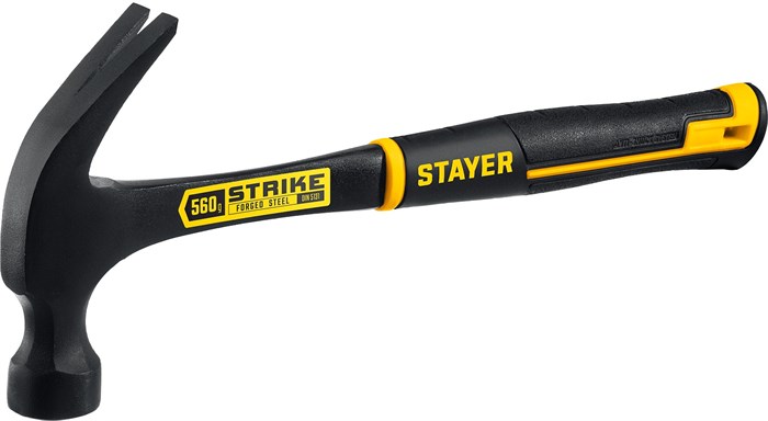 STAYER Strike 560 г, Цельнометаллический столярный молоток-гвоздодёр (2025-560) - фото 507130