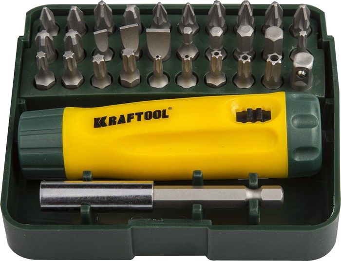 KRAFTOOL Kompakt-32 с насадками 32 предм., Реверсивная отвертка (26142-H32) - фото 507872