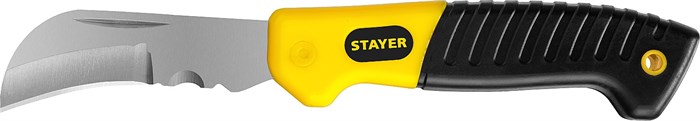 STAYER Монтерский складной нож изогнутое лезвие (45409) - фото 508789