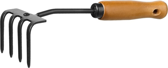 GRINDA ProLine 64х100х270 мм, 4-х зубые, деревянная ручка, садовые грабли (421515) - фото 509917
