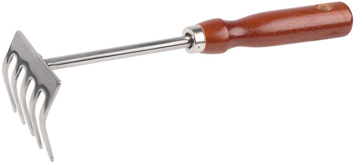 GRINDA 250 мм, нержавеющая сталь, деревянная ручка, ручные грабельки (8-421149) - фото 509941