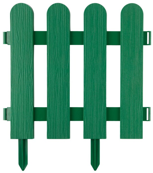 GRINDA Штакетник, 29 х 224 см, зеленый, 7 секций, декоративный забор (422209-G) - фото 510518