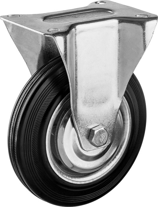 ЗУБР d=160 мм, г/п 145 кг, игольчатый подшипник, неповоротное колесо резина/металл, Профессионал (30936-160-F) - фото 511579