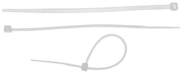 ЗУБР КС-Б2 2.5 x 150 мм, нейлон РА66, кабельные стяжки белые, 50 шт, Профессионал (4-309017-25-150) - фото 514565