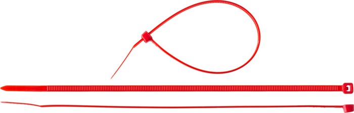 ЗУБР КС-К1 3.6 x 200 мм, нейлон РА66, кабельные стяжки красные, 100 шт, Профессионал (309040-36-200) - фото 514590