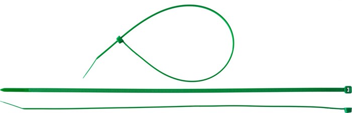 ЗУБР КС-З1 3.6 x 300 мм, нейлон РА66, кабельные стяжки зеленые, 100 шт, Профессионал (309060-36-300) - фото 514608