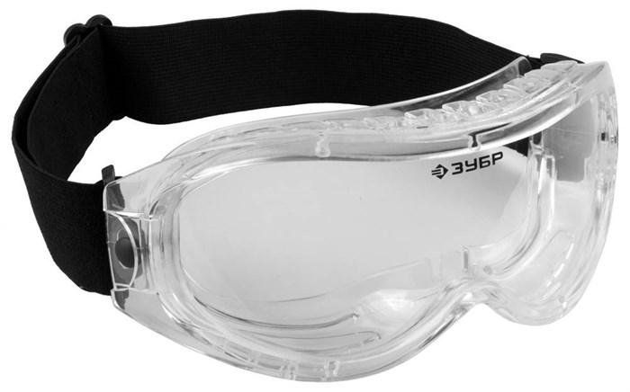 ЗУБР Профессионал 7 закрытого типа, химическистойкая ацетатная линза, с непрямой вентиляцией, панорамные, защитные очки (110235) - фото 514788