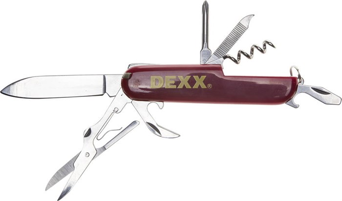 DEXX 10 функций, складной, пластиковая рукоятка, многофункциональный нож (47645) - фото 515474