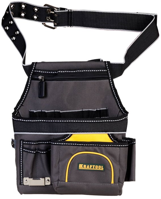 KRAFTOOL петля для крепления рулетки, поясная сумка с ремнем и 9 карманами (38743) - фото 515570