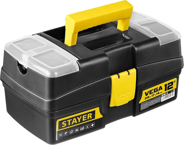 STAYER VEGA-12, 290 x 170 x 140 мм, (12″), пластиковый ящик для инструментов (38105-13) - фото 515820