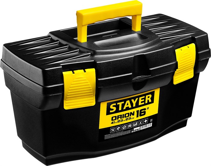 STAYER ORION-16, 410 x 230 x 230 мм, (16″), пластиковый ящик для инструментов (38110-16) - фото 515828