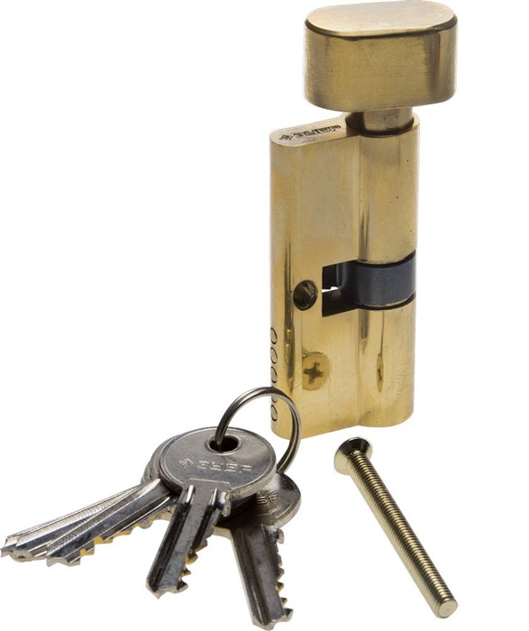 ЗУБР 70 мм, цвет латунь, 5-PIN, тип ключ-защелка, цилиндровый механизм (52103-70-1) - фото 516079