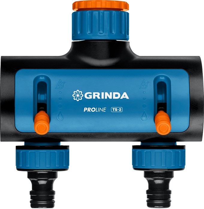 GRINDA TS-2, двухканальный 3/4″ - 1″ с внутренней резьбой, соединитель с внешней резьбой 3/4″ - 1, поливочный распределитель, PROLine (8-426312) - фото 520559