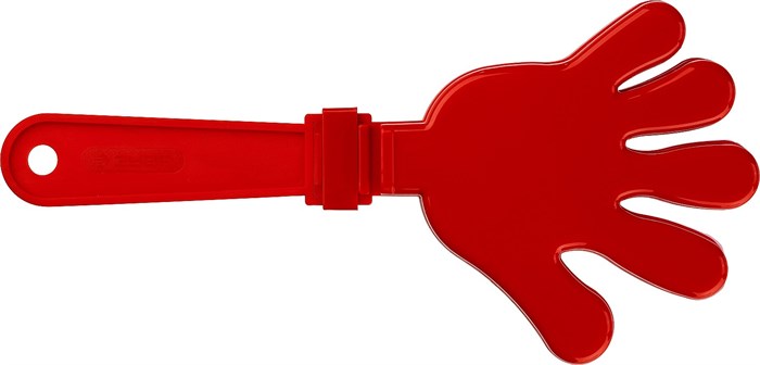 ЗУБР 28 см, пластиковая, Красная ладошка-хлопушка болельщика (69999) - фото 520923