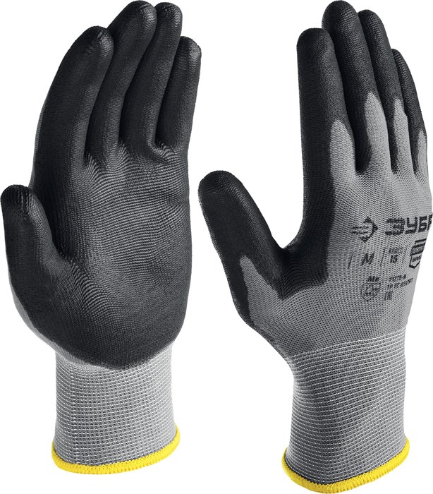 ЗУБР тонкое покрытие для точных работ, размер M, перчатки с полиуретановым покрытием (11275-M) - фото 521006