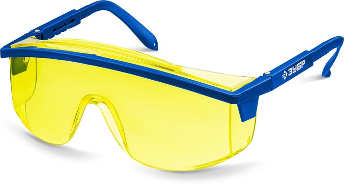 ЗУБР ПРОТОН жёлтые, линза увеличенного размера, открытого типа, защитные очки (110482) - фото 523162