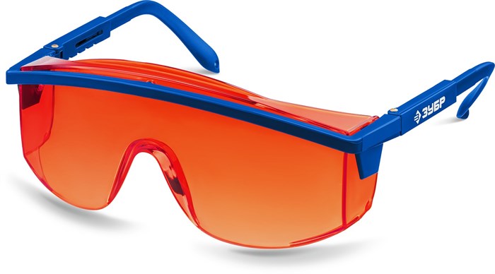 ЗУБР ПРОТОН красные, линза увеличенного размера, открытого типа, защитные очки (110483) - фото 523165