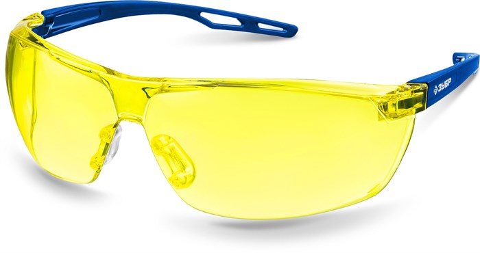 ЗУБР БОЛИД жёлтые, сферические линзы устойчивые к запотеванию, открытого типа, защитные очки (110486) - фото 523171