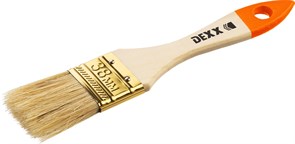 DEXX 38 мм, 1,5″ натуральная щетина, деревянная ручка, флейцевая, Плоская кисть (0100-038)