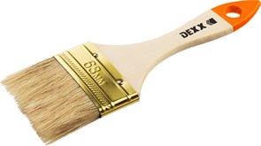 DEXX 63 мм, 2,5″ натуральная щетина, деревянная ручка, флейцевая, Плоская кисть (0100-063)