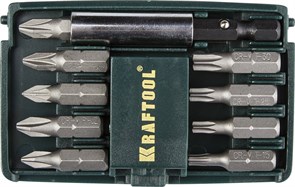 KRAFTOOL Compact-10с магнитным адаптером 10 шт, Набор бит (26130-H10)