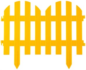 GRINDA Палисадник, 28 х 300 см, желтый, 7 секций, декоративный забор (422205-Y)