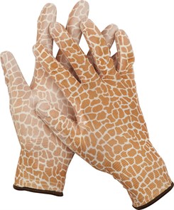 GRINDA прозрачное PU покрытие, 13 класс вязки, коричневые, размер L, садовые перчатки (11292-L)