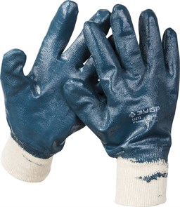 ЗУБР HARD р.L(9), с манжетой, с нитриловым покрытием, масло-бензостойкие, износостойкие,прочные перчатки, Профессионал (11272-L)