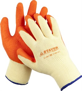 Особопрочные противоскользящие перчатки STAYER HARD PRO, рельефное латексное покрытие, размер L-XL