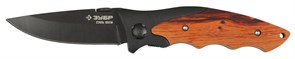 ЗУБР Стрелец 185 мм, лезвие 80 мм, металлическая рукоятка, с деревянными вставками, складной нож (47711)