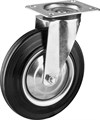 ЗУБР d=200 мм, г/п 185 кг, игольчатый подшипник, поворотное колесо резина/металл, Профессионал (30936-200-S) - фото 511591