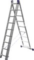 СИБИН 9 ступеней, со стабилизатором, алюминиевая, трехсекционная лестница (38833-09) - фото 516215